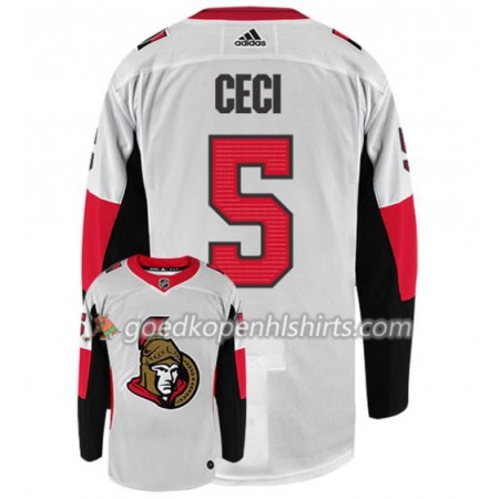 Ottawa Senators CODY CECI 5 Adidas Wit Authentic Shirt - Mannen